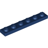 Lego destička 1x6, tmavě modrá (4177734, 4508313)